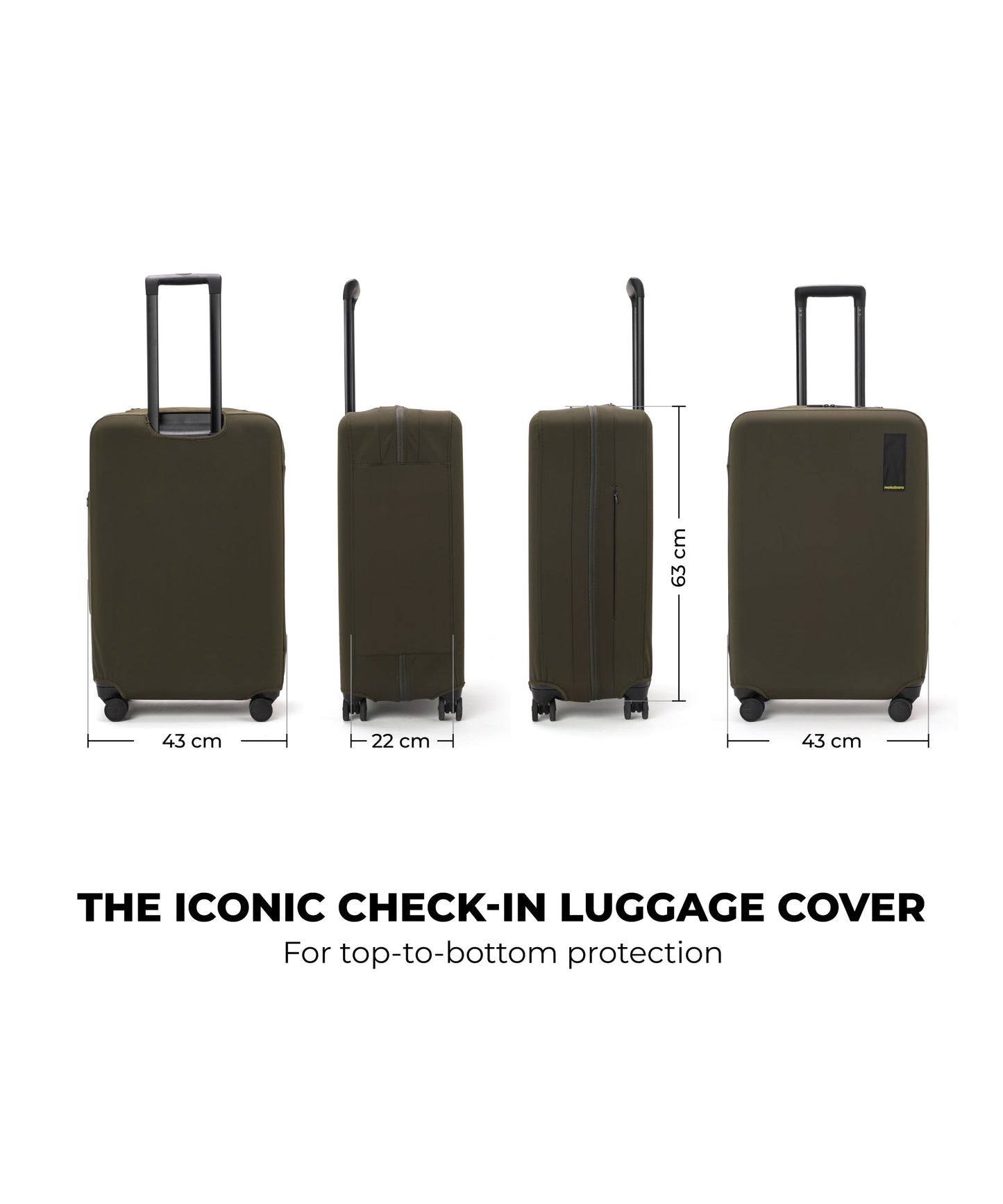 Size_Check-in - Seaweed Green | The Iconic Luggage Cover