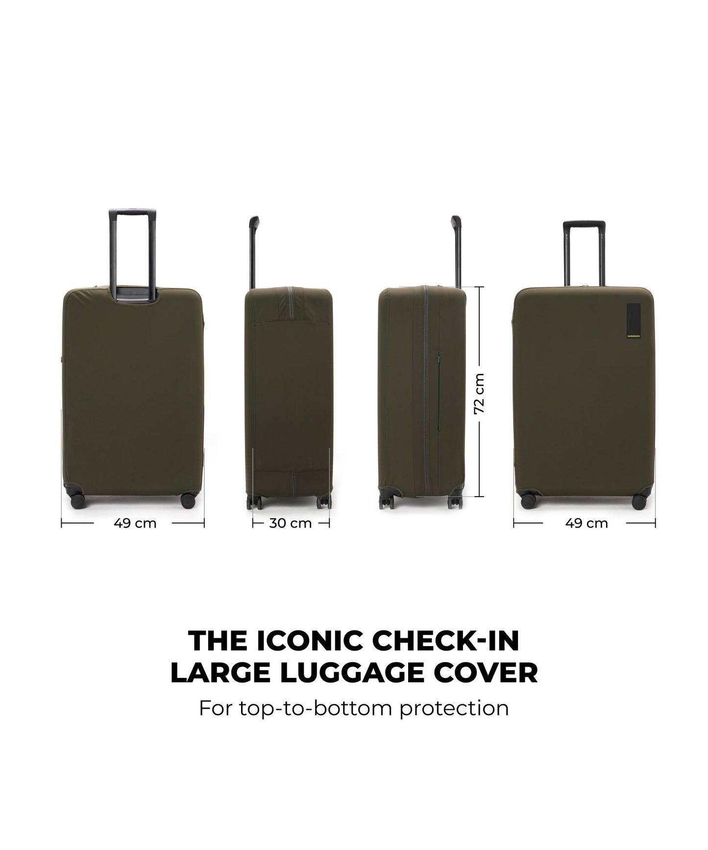 Size_Check-in Large - Seaweed Green | The Iconic Luggage Cover