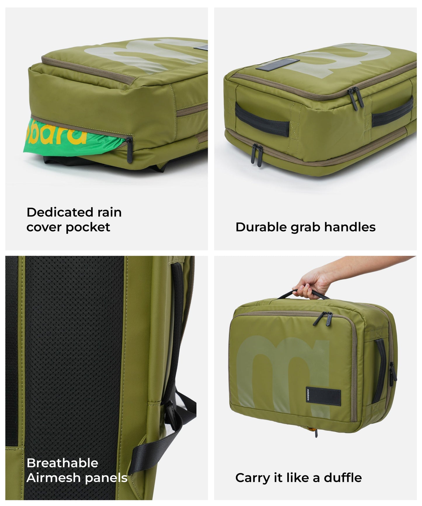 Color_Seaweed Green | The Em Duffle Backpack - 32L