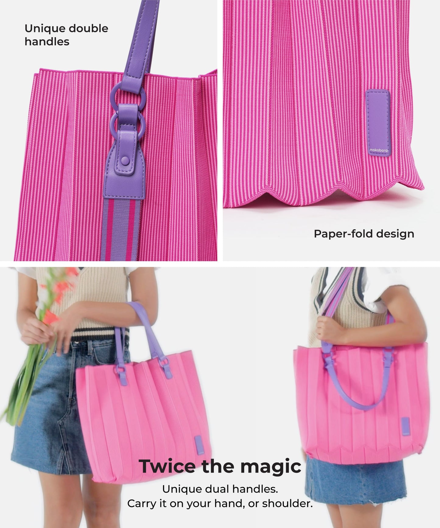 Color_Very Berry | The XOXO Origami Tote